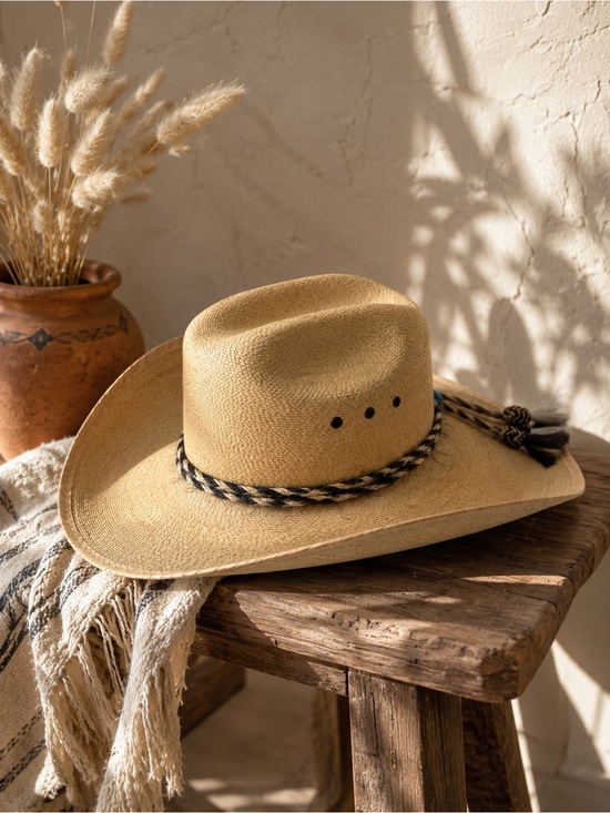 La Providencia Sombreros Finos Other - Cowboy Hat Horsehair Band Palm Hat La Providencia 30X Size 6 5/8 Mexico